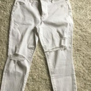 New  White American Eagle Hi Rise Jegging Crop Jeans